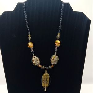 VTG Yousi BOHO Bead Necklace Glass Stone and Plastic Jewelry